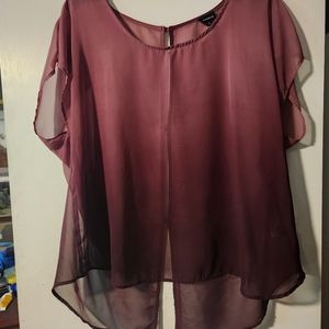Torrid Burgundy Red Ombre, split back top